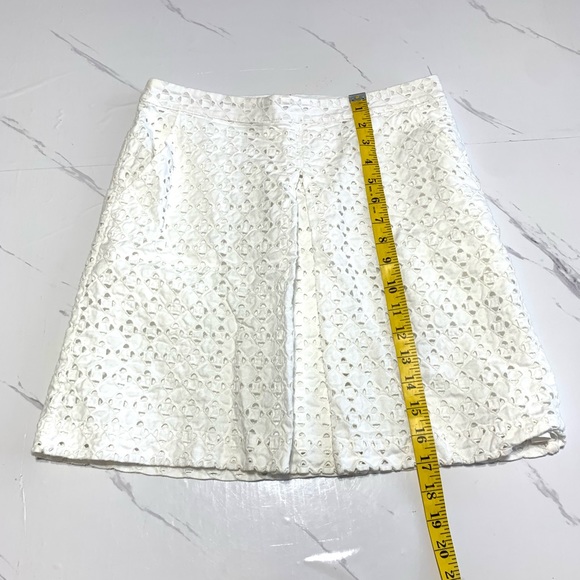 Club Monaco White Cut Out A Line Front Pleat Lined Skirt Size 2 - Picture 7 of 9